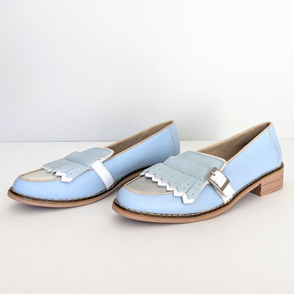 🇨🇦 New Ana Maria Dessin Leather Loafer Made In Canada - Picture 2 of 13